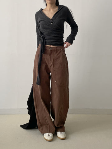 414 Rivet Cotton Wide Pants